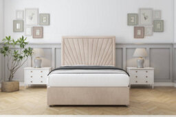 "Sloomy Somerset Sand Naples Divan Bed Base 2 Drawers Same Side With 54"" Floor Standing Headboard 6' Super King" - thumbnail 2