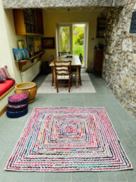 Second Nature Online Carnival Square Bedroom Rug Ethical Source With Recycled Fabric / 150 Cm X 150 Cm - thumbnail 9