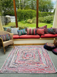 Second Nature Online Carnival Square Bedroom Rug Ethical Source With Recycled Fabric / 150 Cm X 150 Cm - thumbnail 8