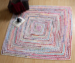 Second Nature Online Carnival Square Bedroom Rug Ethical Source With Recycled Fabric / 150 Cm X 150 Cm - thumbnail 5