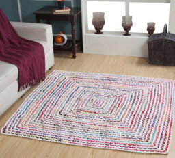 Second Nature Online Carnival Square Bedroom Rug Ethical Source With Recycled Fabric / 150 Cm X 150 Cm - thumbnail 2