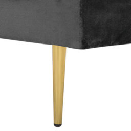 Beliani Left-Hand Chaise Longue Miramas Velvet Black - thumbnail 7