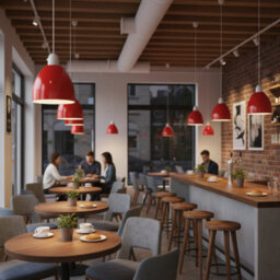 Modern Ceiling Pendant Light Red 15Cm Metal Lamp Shade Easy Fit E27 - thumbnail 5
