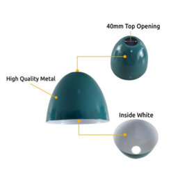 Red 15Cm Metal Lamp Shade Modern Ceiling Pendant Light, Easy Fit E27 For Kitchen, Bedroom & Living Room - thumbnail 4