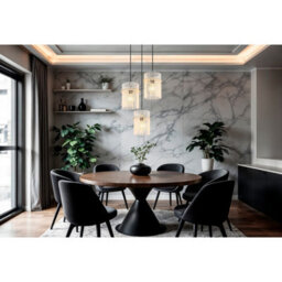 Luminosa Lighting Luminosa Gorley Cluster Pendant Ceiling Light Matt Sand, Glass Rods, 3X E27 - thumbnail 2