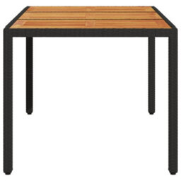 Berkfield Garden Table With Acacia Wood Top Black 150X90X75 Cm Poly Rattan - thumbnail 5