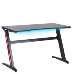 Beliani Gaming Desk Darfur Black 120 Cm 60 Cm Rgb Led - thumbnail 1