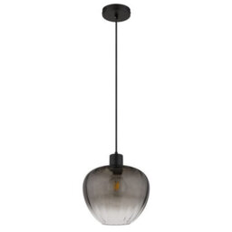 Luminosa Lighting Luminosa Toy 29Cm Dome Pendant Ceiling Light Matt Black Smoke Glass Shade 1X E27 - thumbnail 2