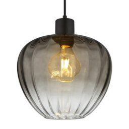 Luminosa Lighting Luminosa Toy 29Cm Dome Pendant Ceiling Light Matt Black Smoke Glass Shade 1X E27 - thumbnail 3