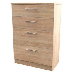 Brindisi Ready Assembled Oak Effect 4 Drawer Chest (H)1075mm (W)765mm (D)415mm - thumbnail 1