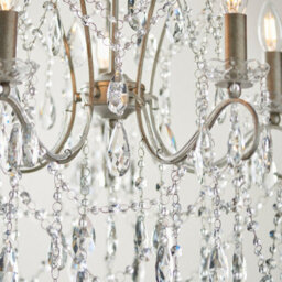 Luminosa Lighting Luminosa Berkley Chandeliers Aged Silver Paint, Clear Cut Glass, 5X E14 - thumbnail 6
