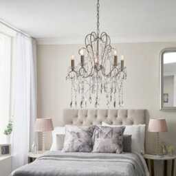 Luminosa Lighting Luminosa Berkley Chandeliers Aged Silver Paint, Clear Cut Glass, 5X E14 - thumbnail 4