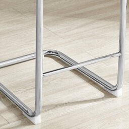 Furniturebox Uk Lorenzo 2X  Black Faux Leather & Silver Leg Counter Stools - thumbnail 8