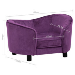 Berkfield Dog Sofa Burgundy 69X49X40 Cm Plush - thumbnail 9