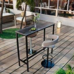 Fativo L120Xw40Xh105Cm Sintered Stone Marble Heavy Duty Kitchen Table Bar Table Pub Dining High Table, Black - thumbnail 9