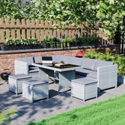 Lassic Garden Vida Belgrave Grey 9 Seater Balcony Garden Outdoor Ukfr Rattan Furniture Set - thumbnail 1