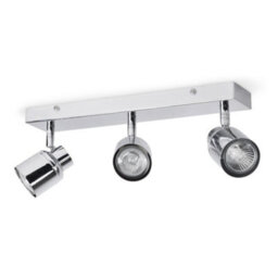 Valuelights Benton Chrome 3 Way Bar Ip44 Bathroom Ceiling Spotlight - thumbnail 2