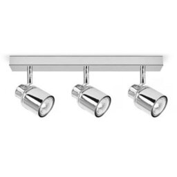 Valuelights Benton Chrome 3 Way Bar Ip44 Bathroom Ceiling Spotlight - thumbnail 1