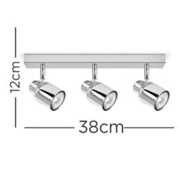 Valuelights Benton Chrome 3 Way Bar Ip44 Bathroom Ceiling Spotlight - thumbnail 5