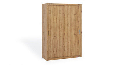 Arte Bono Sliding Door Wardrobe In Oak Artisan - Contemporary Design For Spacious Storage - W1500mm X H2150mm X D620mm - image 1