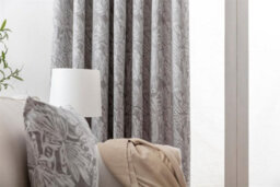 Luxury Living Chenille Jacquard Lined Ring Top Eyelet Curtains Silver - thumbnail 4