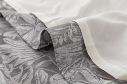 Luxury Living Chenille Jacquard Lined Ring Top Eyelet Curtains Silver - thumbnail 3