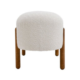 Living And Home Contemporary White Fabric Upholstered Hallway Bench Bed End Bench With Wood Legs W 1080 X D 415 X H 480 mm - thumbnail 5