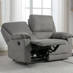 More4Homes Sydney 2 Seater Fabric Manual Recliner Sofa (Grey) - thumbnail 9