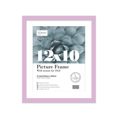"12X10"" Lilac Frame With Mount For 10X8"" Pictures 20mm Thin Edge Portrait And Landscape Display With Wall Hooks And Kickstand" - image 1
