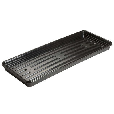 HEATON WHOLESALE 3 X Large Capacity Black Multi Use Flower Plant Garden Grow Trays For Plants