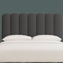 "Urban Textures - Elara Luxury 26"" High Boucle Fabric Upholstered Cloud Bed Headboard - Steel" - thumbnail 1