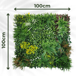 Artificial Plant Flower Living Wall Panels Realistic - Lowther Green - Indoor / Outdoor - 1M X 1M - Home, Garden, Office - thumbnail 2