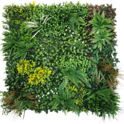 Artificial Plant Flower Living Wall Panels Realistic - Lowther Green - Indoor / Outdoor - 1M X 1M - Home, Garden, Office - thumbnail 1