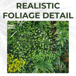 Artificial Plant Flower Living Wall Panels Realistic - Lowther Green - Indoor / Outdoor - 1M X 1M - Home, Garden, Office - thumbnail 5