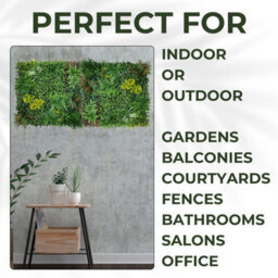Artificial Plant Flower Living Wall Panels Realistic - Lowther Green - Indoor / Outdoor - 1M X 1M - Home, Garden, Office - thumbnail 4