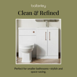 Balterley Right-Hand Bathroom Vanity And Wc Unit Combination With Basin - 1100mm - Gloss White With Copper Handles - thumbnail 7