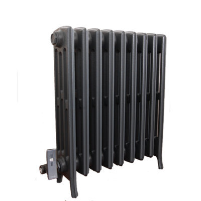 Electric 4 Column Sovereign Cast Iron Radiator 660mm (H) X 570mm (W) Ral 7016 Anthracite Grey - image 1