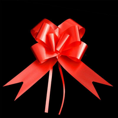 Shatchi 60Pcs Red 30mm/3Cm Large Ribbon Pull Bows For Gift Wrapping, Hampers, Florist Bouquets, Wedding Cars And Party Décor Pullbow - image 1