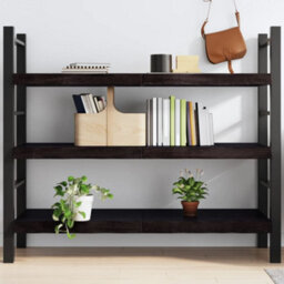 Berkfield Wall Shelf Dark Brown 140X50X(2-6) Cm Treated Solid Wood Oak - thumbnail 1