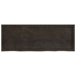Berkfield Wall Shelf Dark Brown 140X50X(2-6) Cm Treated Solid Wood Oak - thumbnail 5