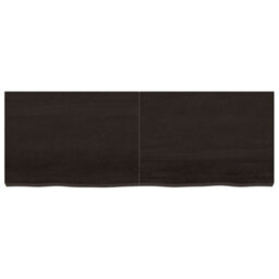 Berkfield Wall Shelf Dark Brown 140X50X(2-6) Cm Treated Solid Wood Oak - thumbnail 4