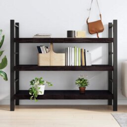 Berkfield Wall Shelf Dark Brown 140X50X(2-6) Cm Treated Solid Wood Oak - thumbnail 3
