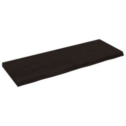Berkfield Wall Shelf Dark Brown 140X50X(2-6) Cm Treated Solid Wood Oak - thumbnail 2