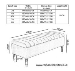 150Cm Paris Striped Ottoman Storage Bench - Upholstered Shoes Bench With Black Turned Wooden Legs - Silver Naple Ottoman Bench - thumbnail 3