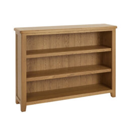 The Furniture Market Cotswold Rustic Smoked Oak Wide Low Bookcase - thumbnail 4