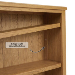 The Furniture Market Cotswold Rustic Smoked Oak Wide Low Bookcase - thumbnail 7