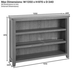 The Furniture Market Cotswold Rustic Smoked Oak Wide Low Bookcase - thumbnail 8