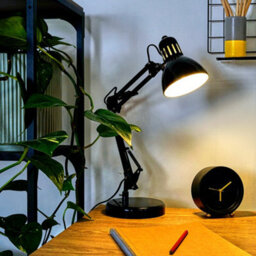 Valuelights Monda Retro Designer Style Adjustable Black Metal Bedside Desk Table Lamp - Includes 4W Led Golfball Bulb 3000K - thumbnail 2