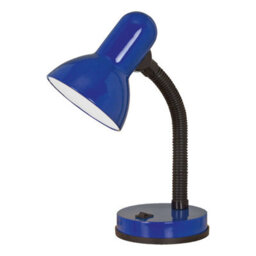 Adjustable Blue Steel Table Desk Lamp With Flexible Arm And Rocker Switch
