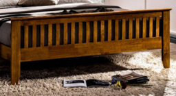 Save On Goods UK 3Ft Single Oak Colour Finish Shaker Wood Wooden Bed Frame Bedstead High Foot End - thumbnail 2